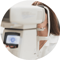 Close up of an eye exam machine