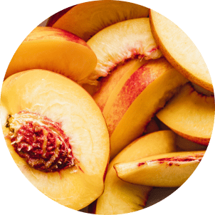 Close up of sliced fresh peaches