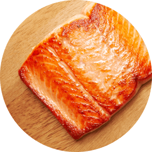 Cooked salmon on a plate