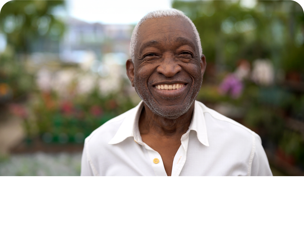 Elderly man smiling